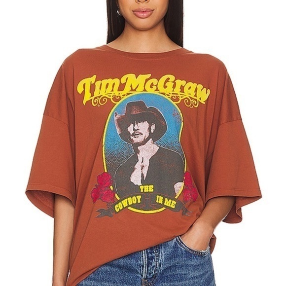 NWT Daydreamer x Free People Tim McGraw oversized tee, OS - Picture 1 of 11